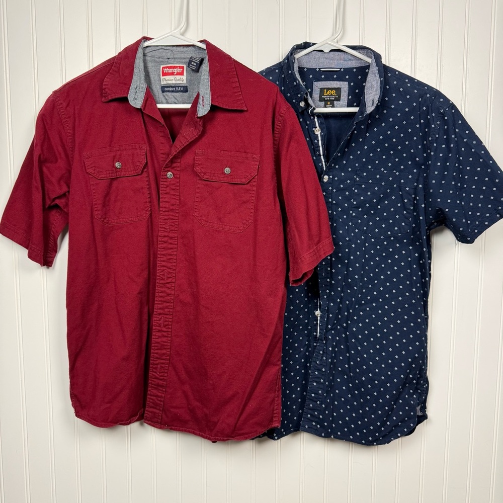 Wrangler & Lee Men’s Medium Button-Up Shirt Lot (2 Shirts)